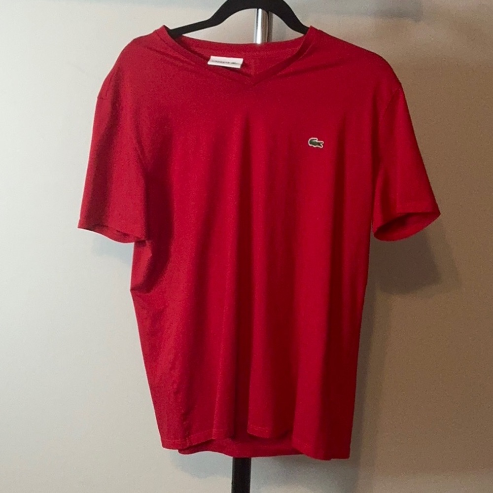 Lacoste Men's Red T-Shirt size Large